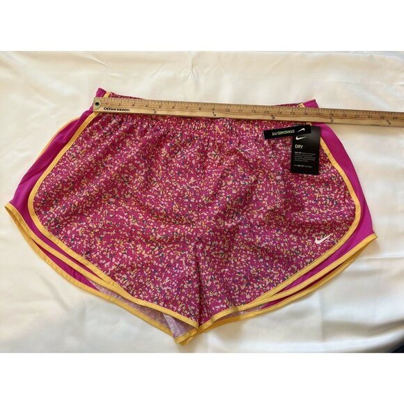 NIKE ICON CLASH TEMPO RUNNING SHORTS WOMEN'S PLUS DD2302-601 FIRE PINK/GOLD 1X - Picture 7 of 12